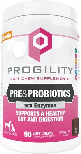 Miniatura 5 de Nootie Progility - Mini suplemento pre y probiótico, suplemento de ayuda digestiva para perros, 60 masticables suaves por envase