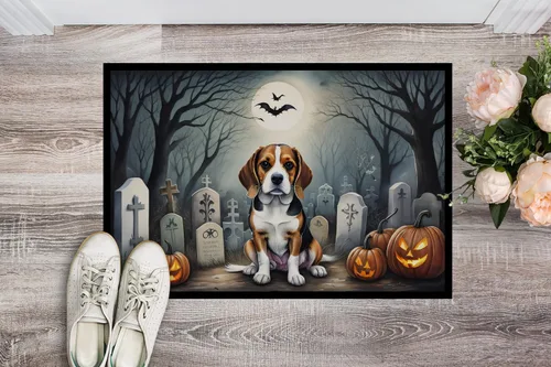 Miniatura 2 de Caroline's Treasures DAC2011MAT - Felpudo de Halloween espeluznante con diseño de Beagle, de 18 x 27 pulgadas, para interiores y exteriores