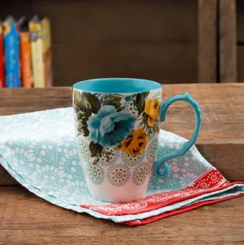 Miniatura 2 de The Pioneer Woman Rose Shadow - Taza de café con leche floral de 24 onzas