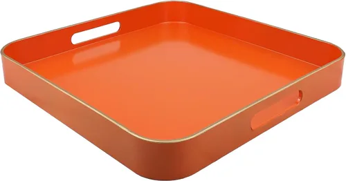 Miniatura 9 de Bandeja decorativa redonda negra con asas, bandeja versátil de 13 pulgadas para mesa de café, otomana, ideal para servir, exhibir y organizar