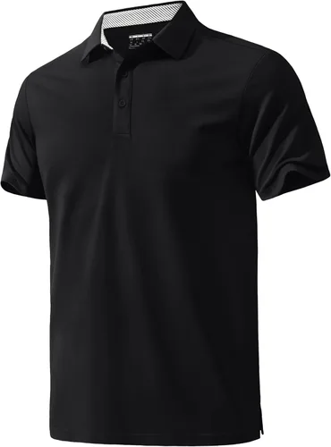 MAGNIVIT Camisas polo de manga corta para hombre, camisas de golf atléticas que absorben la humedad, camisa casual de algodón con cuello de 3 botones