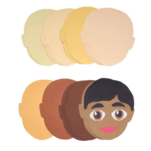 Colorations Caras de colores como yo, juego de 24, 4 colores, caras recortadas de tarjetas brillantes