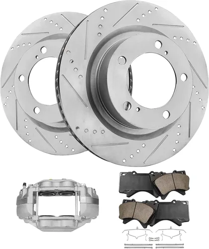 Miniatura 32 de Detroit Axle - 4 rotores de freno para Chevrolet Cruze 2014 2015 [modelos de motores de gas] Rotores de freno de disco perforados y ranurados