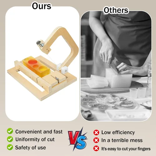 Miniatura 5 de Cortador de jabón profesional con alambre, herramienta de corte de madera ajustable para hacer jabón, queso, mantequilla, pasteles, pan 1