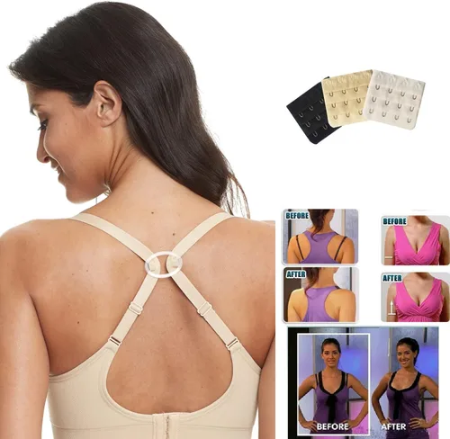 Miniatura 4 de Hofish - Paquete de 3 corpiños de maternidad de lactancia sin costuras de busto completo XXL con extensores y clips adicionales de corpiño