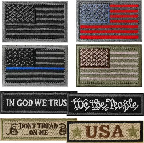 Miniatura 9 de AXEN American Flag Patches Pack, Tactical Morale US Flag Patch Pack Loop and Hook Fasten for Backpack Hat Cap Uniform Vest, Pack of 20