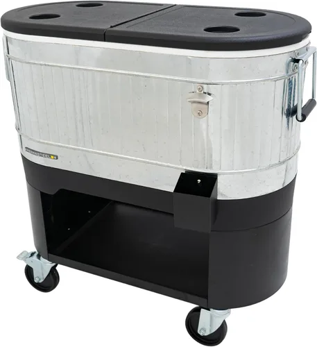 Miniatura 15 de Permasteel Enfriador de patio rodante: gran hielera para exteriores con ruedas, enfriador de bebidas para patio trasero, barbacoa, portón trasero