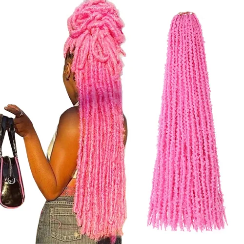 Miniatura 5 de ZRQ Butterfly Locs Cabello de Ganchillo Corto 6 Paquetes Negro Cabello Bob de Ganchillo 8 Pulgadas Locs Sintéticos Desordenados Desgastados Trenzas
