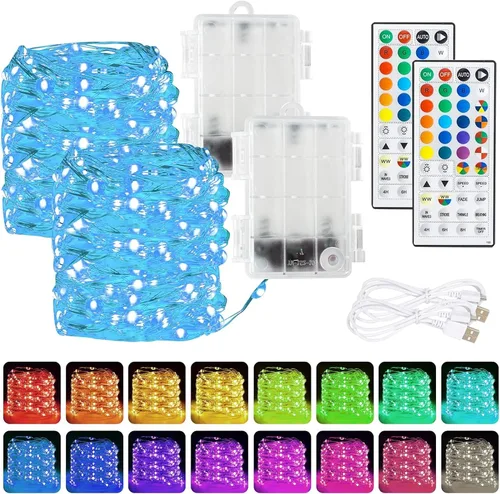 Miniatura 23 de Dazzle Bright - Guirnalda de luces de hadas de Halloween, 60 luces LED de 20 pies de alambre de cobre a batería y resistente al agua, decoraciones