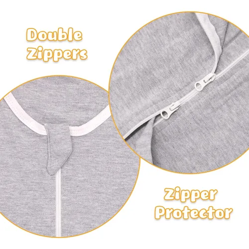 Miniatura 5 de Swaddle Newborn Age 3-6 Months, 2-Pack Newborn Swaddle Sack with 2 Way Zipper, 100% Cotton Arms Up for Newborns, Arms Out, 0.5 Tog Baby Sleep Sack