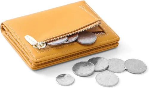 Miniatura 3 de Billetera pequeña de cuero plegable para mujer, mini monedero corto