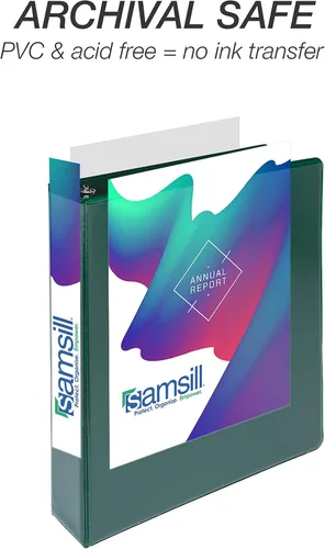 Miniatura 185 de Samsill - Carpeta duradera de 5 pulgadas, fabricada en los Estados Unidos, con anillos en D, transparente y personalizable, color blanco