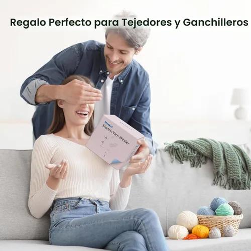 Miniatura 8 de Enrollador de hilo, enrollador eléctrico de bolas de hilo para ganchillo, enrollador de pasteles de hilo compacto con fuerte tensión y velocidad