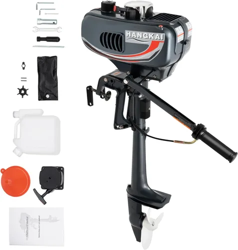 Miniatura 14 de HANGKAI - Motor fuera de borda de 4 HP de 4 tiempos 52CC, motor de barco de pesca resistente con sistema de refrigeración por aire, sistema CDI 4HP