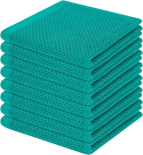 Miniatura 296 de Homaxy Paños de cocina de 100% algodón con tejido de gofre, ultra suaves, absorbentes, de secado rápido, 12 x 12 pulgadas, paquete de 6, amarillo