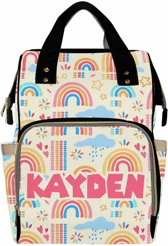 Miniatura 14 de Mochilas personalizadas con nombre personalizado para bebé, bolsa de pañales con monograma con bolsillos térmicos para adultos y niños, impermeable