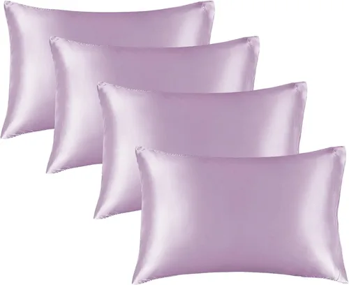 Miniatura 15 de Bedelite Funda de almohada de satén para el cuerpo, súper suave y refrescante, para el cabello y la piel, transpirable, sedosa y larga, 20 x 54 Rosa