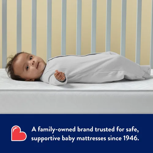 Miniatura 12 de Kolcraft BabyPedic - Colchón impermeable de grado médico para cuna y cama infantil, comodidad aireada, 80 bobinas de acero, certificado GREENGUARD