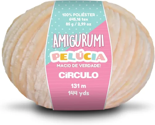 Miniatura 17 de Circulo - Hilo Amigurumi Pelucia, hilo especial de felpilla de terciopelo para amigurumi y manta, 144 yardas, peinado (1112 - crema)