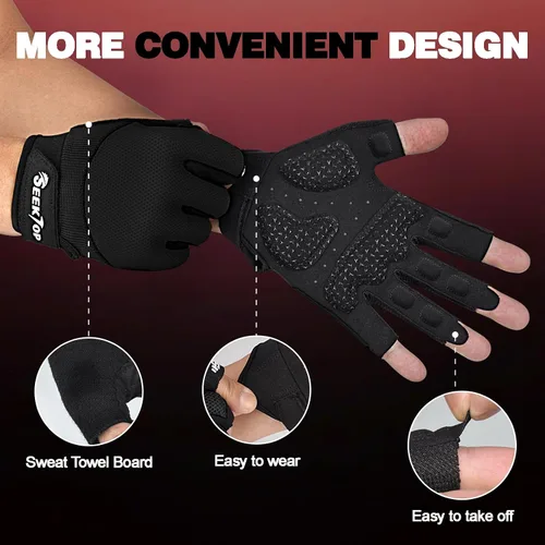 Miniatura 3 de Seektop Guantes de entrenamiento transpirables para mujeres y hombres, guantes gruesos acolchados para levantamiento de pesas, protección completa