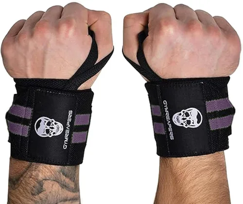 Miniatura 8 de Gymreapers Muñequeras de levantamiento de pesas (aprobadas por IPF) de 18 pulgadas, soporte de muñeca de calidad profesional con lazo para el pulgar
