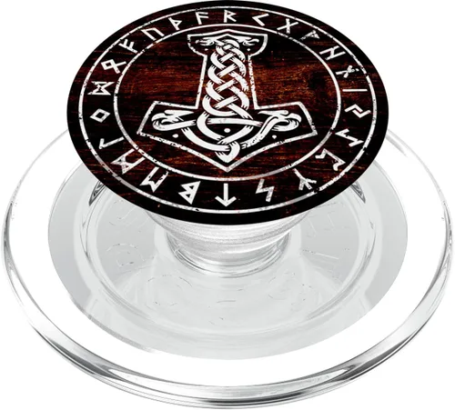 Mjolnir Thor Hammer Viking Norse Mythology PopSockets PopGrip: agarre intercambiable para teléfonos y tabletas PopSockets MagSafe PopGrip para iPhone