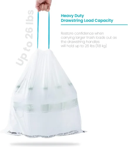 Miniatura 5 de Home Zone Living - Bolsas de basura de cocina de 8 galones con asas de cordón, diseño personalizado resistente para botes de basura de cocina Código
