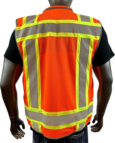 Miniatura 3 de REXZUS A Chaleco Reflectante Clase 2 Heavy Woven Dos Tonos Ingeniero Hi Viz Chaleco de Seguridad 3M 8712 Cinta Naranja