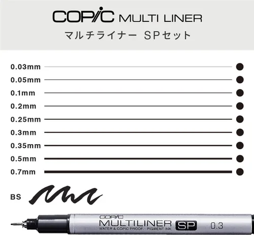 Miniatura 2 de Copic Markers SP Multiliner juego A con punta reemplazable Negro Sp