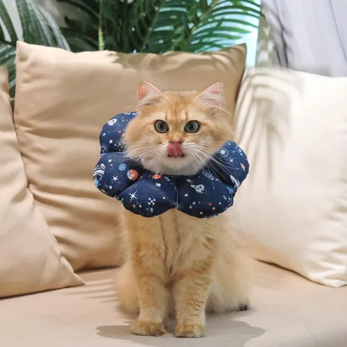 Miniatura 5 de ComSaf Collar de cono para gato, suave, protector ajustable para evitar lamer después de la cirugía, cómodo y ligero collar isabelino para gatito