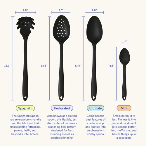 Miniatura 3 de GIR: Cuchara de silicona Get It Right - Cuchara de cocina de silicona antiadherente resistente al calor para mezclar, servir, cocinar y más, 13 Azul
