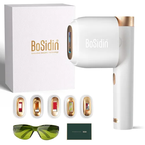 Miniatura 8 de Depilación láser, BoSidin depilación IPL con enfriamiento de hielo sin dolor, rejuvenecimiento facial SR 2 en 1, 6+1 modos, 6 niveles de depilación