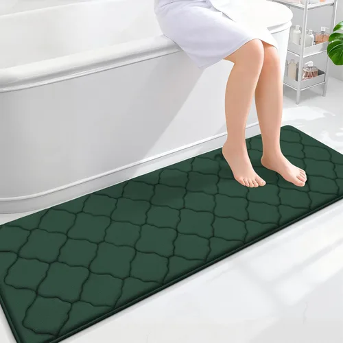 Miniatura 296 de OLANLY Alfombra de Baño de Espuma Viscoelástica de 24 x 16 pulgadas, Ultra Suave y Absorbente, Alfombras de Baño Antideslizantes, Cómodas, Lavables