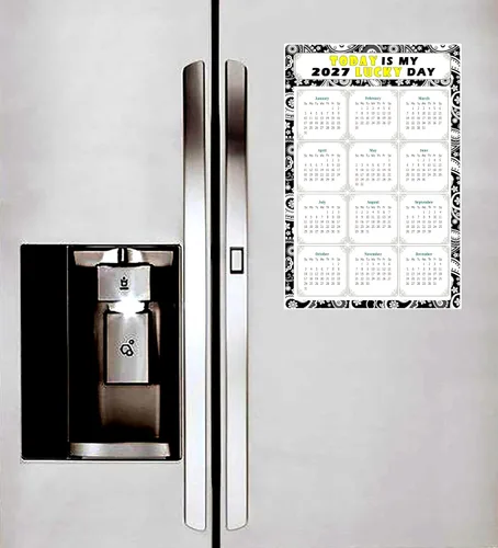 Miniatura 3 de Calendario magnético 2024, imanes de calendario, Today is my Lucky Day (Hoy es mi día de suerte), resistente a la decoloración, rasgado y al agua