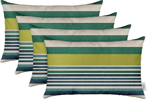 Miniatura 79 de RSH DECOR: Sunbrella - Juego de 4 almohadas lumbares, 20 x 12 pulgadas, tela de rendimiento resistente al agua y a la decoloración, fundas