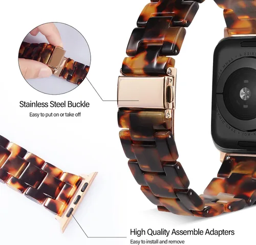 Miniatura 4 de HOPO Compatible With Apple Watch Band Thin Lightweight Resin Strap Bracelet Fashion Wristband Replacement For iWatch Bands Series Ultra 11 10 9 8 7