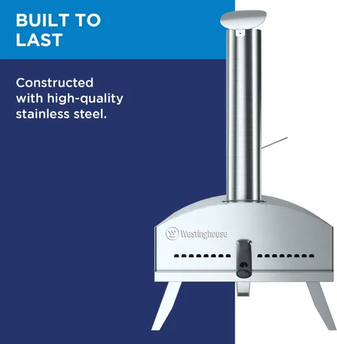 Miniatura 2 de Westinghouse Horno de pizza al aire libre artesanal de pellets de madera - Hornos de pizza portátiles de acero inoxidable, pellets de madera