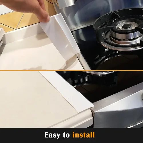 Miniatura 5 de Kindga - Cubierta de silicona para cubrir los espacios entre la mesada de la cocina y los electrodomésticos como la lavadora y la estufa, fácil