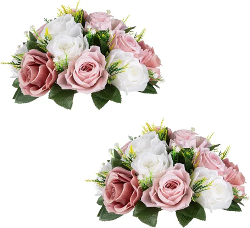 Miniatura 37 de Centros de mesa de flores para mesas de boda: decoraciones de mesa de Halloween, bolas de flores negras, centros de mesa para compromiso, ceremonia