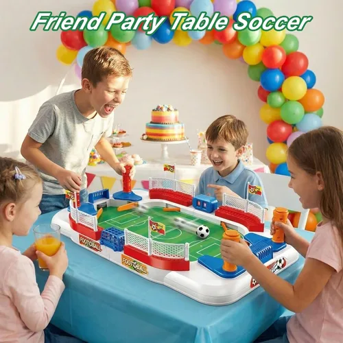 Miniatura 3 de Mini juego de mesa de futbolín para niños: juguete de regalos de fútbol para niños de 3, 4, 5, 6, 7, 8 a 12 años, juegos de mesa de fútbol deportivo