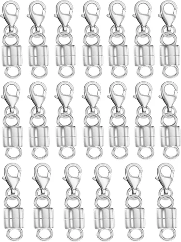 Miniatura 7 de Dailyacc Collar magnético de langosta Cierres y cierres de seguridad de oro de 14 quilates y plata convertidores de joyería para pulseras y extensor