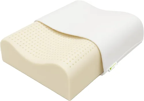 Miniatura 10 de OrganicTextiles - Almohada de látex de contorno orgánico con funda de algodón orgánico (alto loft, firmeza media), certificado GOTS & GOLS, alivio