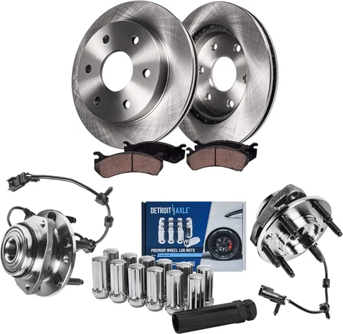 Miniatura 34 de Detroit Axle - Kit de frenos para 15-20 VW Passat, 12.28" delantero y 10.70" trasero rotores de freno de disco pastillas de freno de cerámica