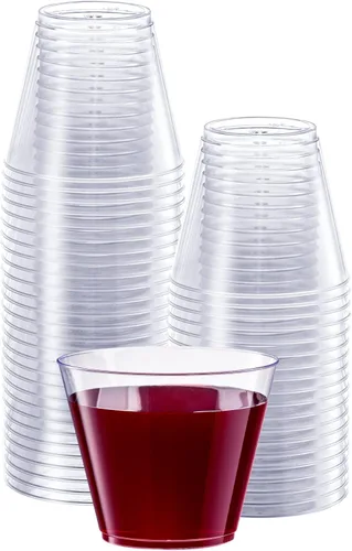 SETUP Vasos de chupito de plástico duro transparente de 9 onzas [100 unidades] pequeños vasos desechables para cócteles y fiestas 9 oz. -