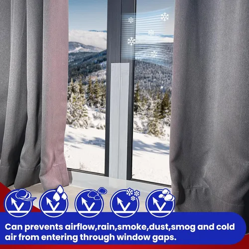 Miniatura 3 de Birllaid - Cinta blanca para sellado de ventanas, cinta de aislamiento para aire acondicionado, 3 pulgadas x 65 pies impermeable, bloqueador