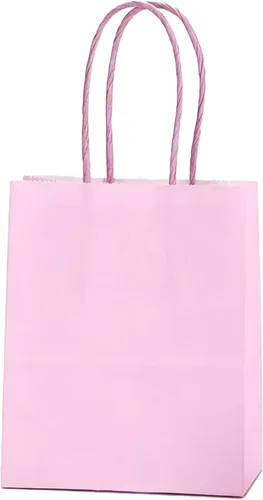 Miniatura 12 de 25 bolsas de regalo pequeñas de papel kraft morado claro, bolsas de regalo moradas con asas para recuerdos de fiesta (8.2 x 6 x 3.1 pulgadas)