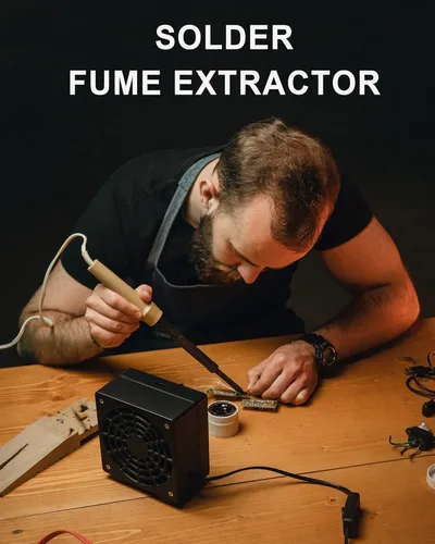 Miniatura 2 de MUIN Extractor de humos de soldadura, 3 etapas de filtración de soldadura absorbente de humo para soldadura y quema de madera, ventilador extractor