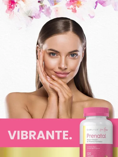 Miniatura 7 de Carlyle - Vitaminas prenatales para mujeres 120 cápsulas Fórmula multivitamínica y mineral con ácido fólico Suplemento sin organismos
