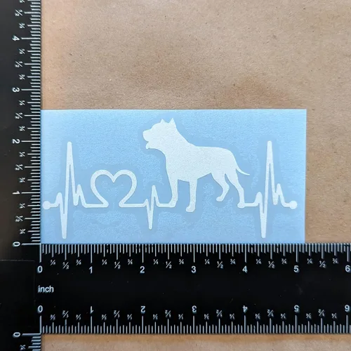 Miniatura 7 de Paquete de 4 calcomanías de Pitbull: Love-a-Bull, latido del corazón de Pitbull, corazón de American Pit Bull Terrier, calcomanías detalladas