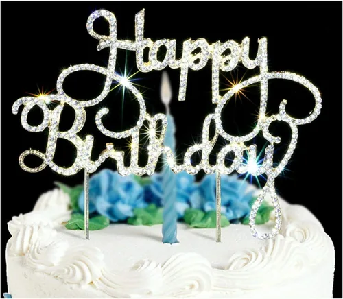 Miniatura 9 de 50 decoraciones para tartas Gemas de diamantes de imitación brillantes de alta calidad Ideas de decoración de fiesta de cumpleaños 50 o Oro